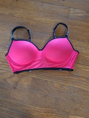 PINK Victoria's Secret Strappy Caged Hot Pink/Black Bralette, Sz S/P - NWOT
